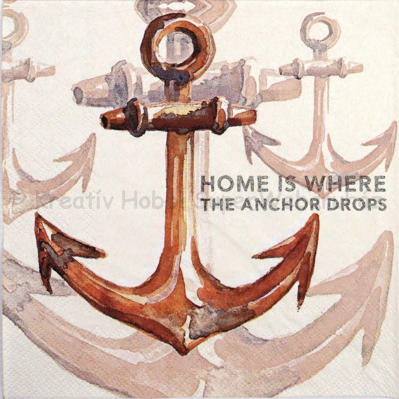 Szalvéta - horgony, rozsdás - Rusty Anchor