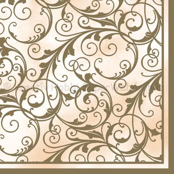 Szalvéta - inda minta, arany