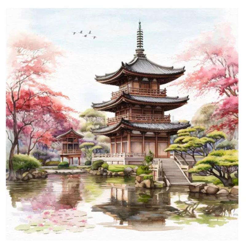 Szalvéta - Japánkert - pagoda
