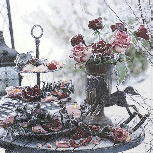 Szalvéta - jeges rózsák