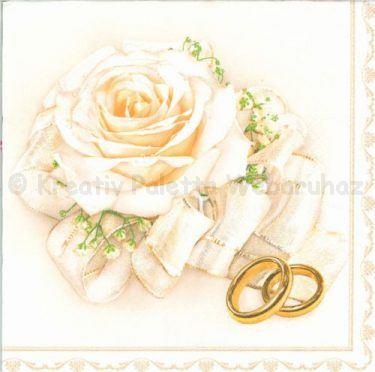 Szalvéta - jegygyűrű, esküvő