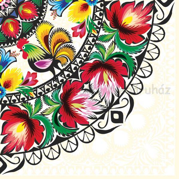 Szalvéta - kakasos terítő