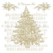 Szalvéta - karácsonyfa kottával, arany