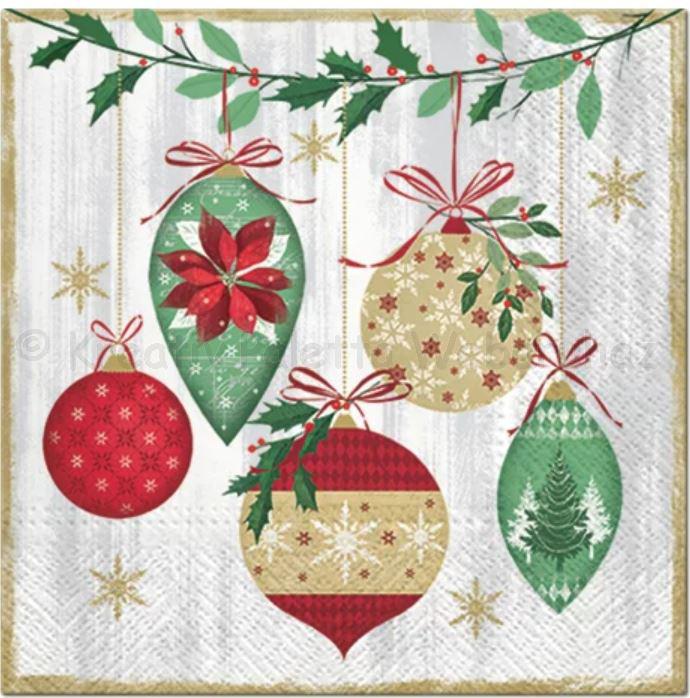 Szalvéta - karácsonyfadíszek