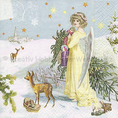 Szalvéta - karácsonyi angyal