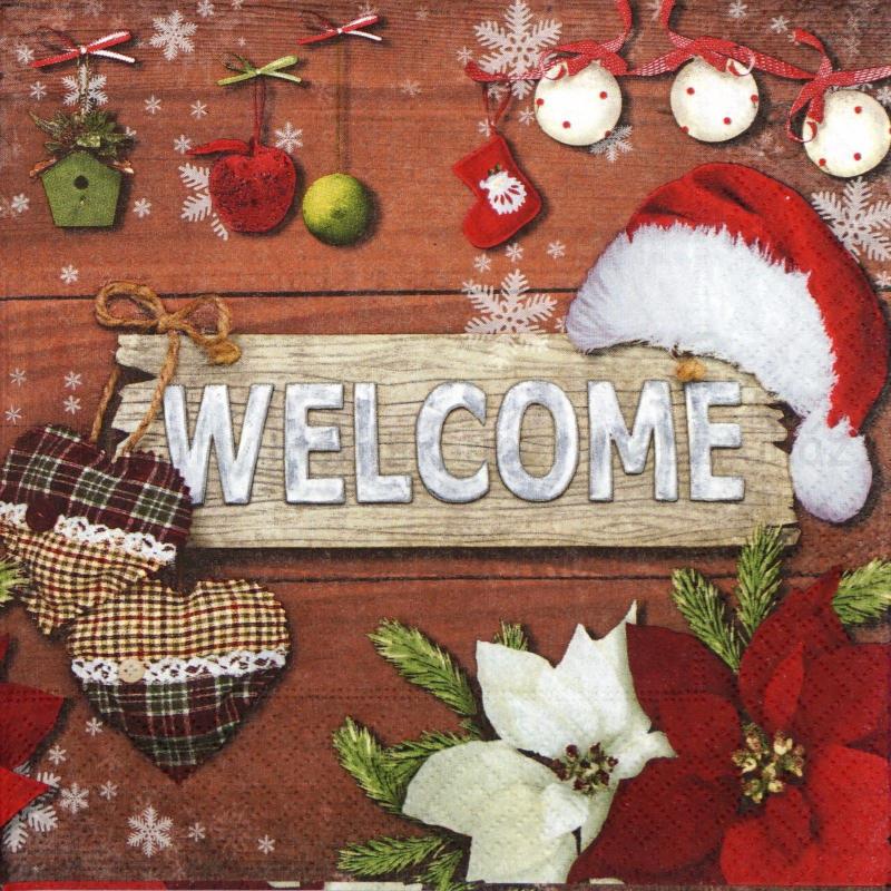 Szalvéta - karácsonyi üdvözlet -  Welcome Christmas