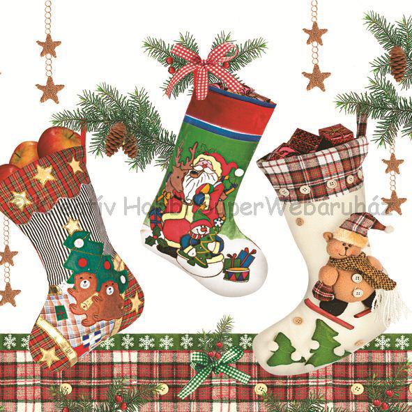 Szalvéta - karácsonyi zoknik