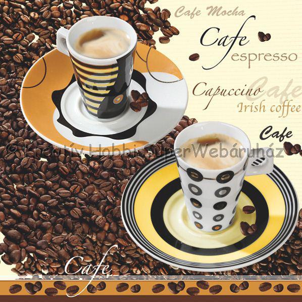 Szalvéta - kávé, kávészemek