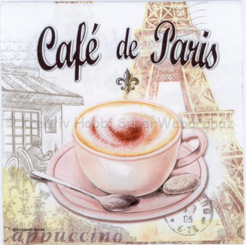 Szalvéta - kávé Párizsban -  Café De Paris