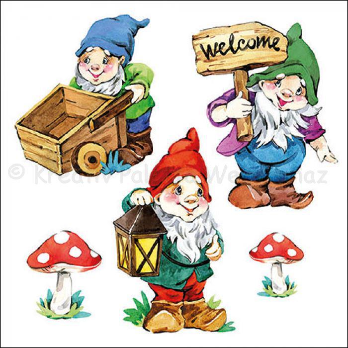 Szalvéta - kerti törpék