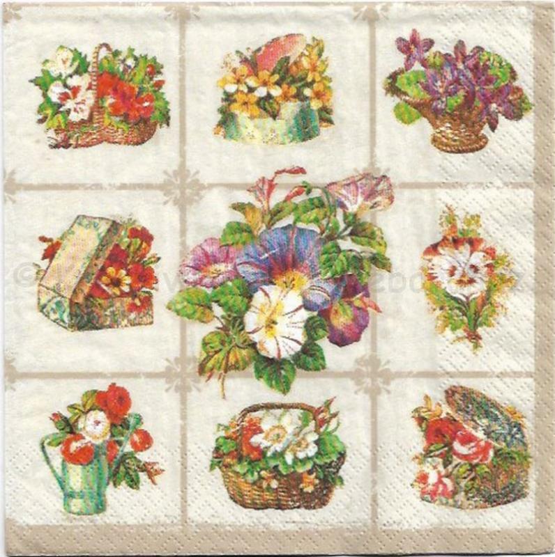 Szalvéta - kerti virágok