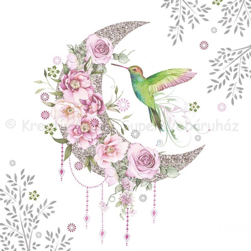 Szalvéta - kolibri - Hummingbird Moon