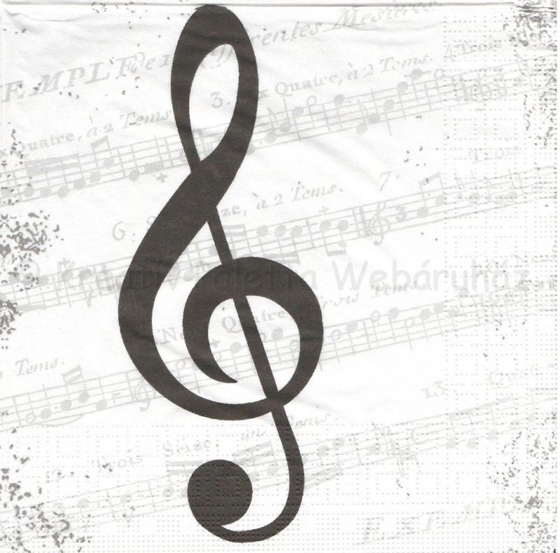 Szalvéta - kotta, violinkulcs - I Love Music
