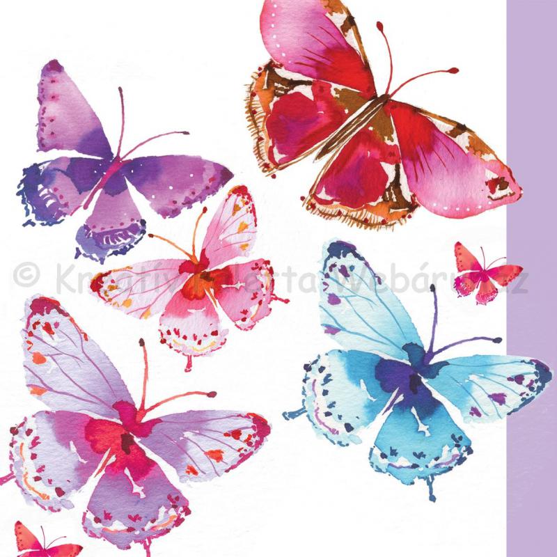 Szalvéta - lepkék, pillangók aquarell