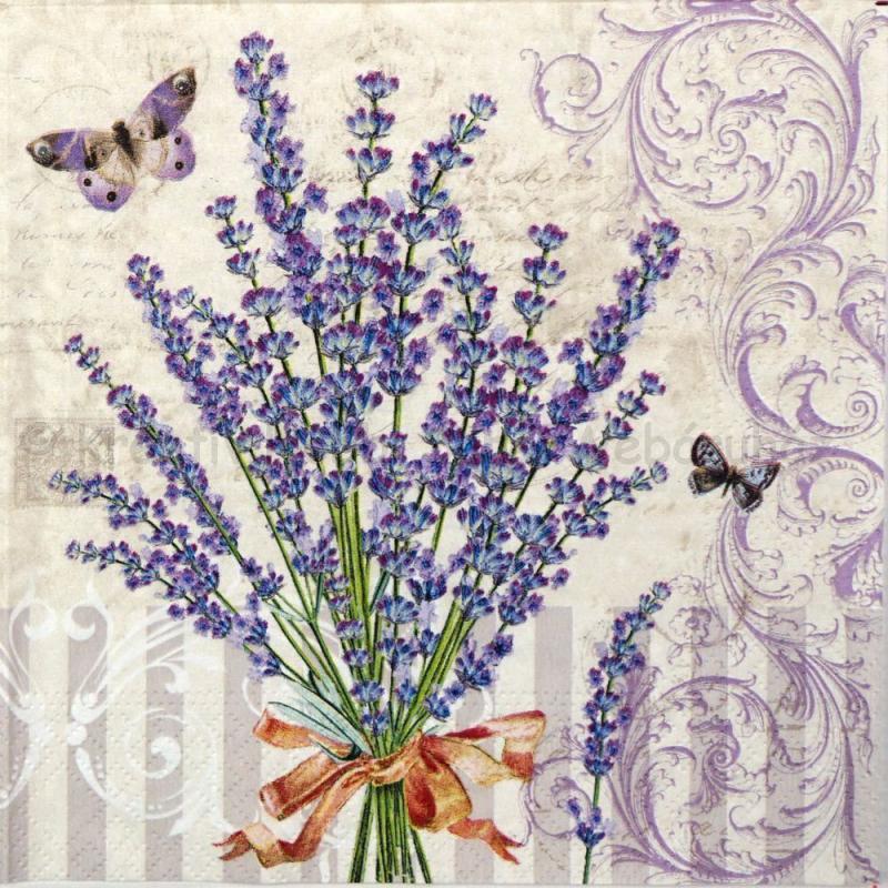 Szalvéta - levendula lepkékkel - Antoinetta