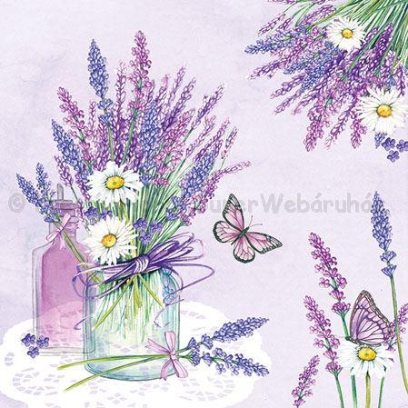 Szalvéta - levendula üvegben