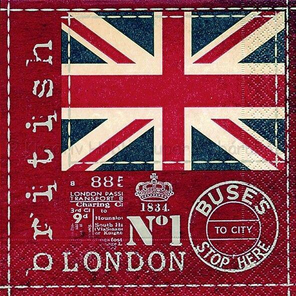 Szalvéta - London, Angol zászló - British flag