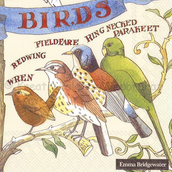 Szalvéta - madarak a kertben