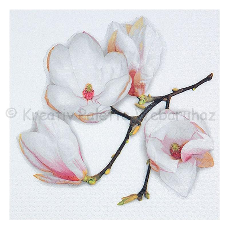 Szalvéta - magnólia fehér