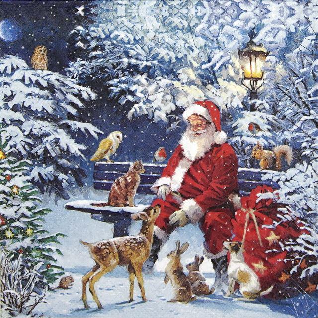 Szalvéta - mikulás állatokkal