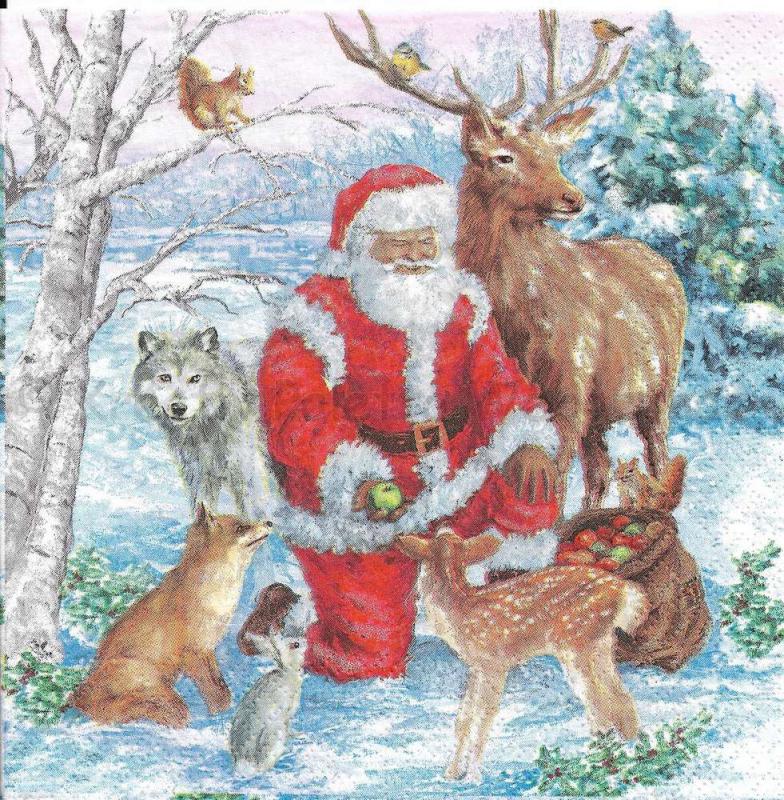 Szalvéta - mikulás állatokkal