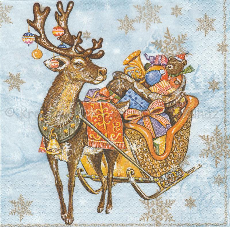 Szalvéta - mikulás szán