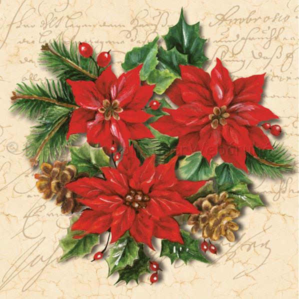 Szalvéta - mikulásvirág - Poinsettia Composition