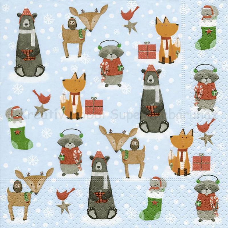 Szalvéta - mókás állatok a hóban - Animals in the snow