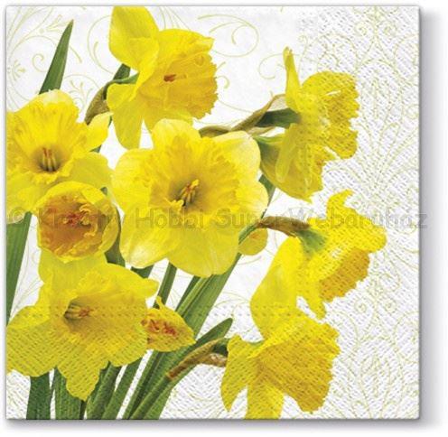 Szalvéta - nárcisz -Yellow Daffodils