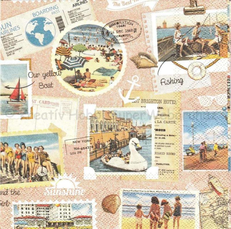 Szalvéta - nyári emlékek - Vacation Scrapbook