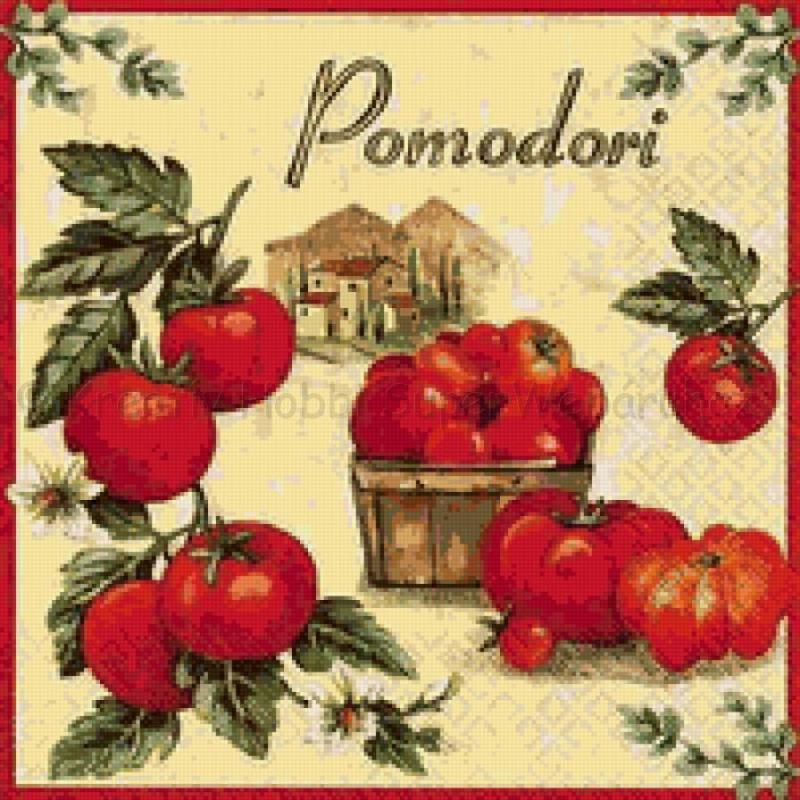 Szalvéta - paradicsom - pomodori