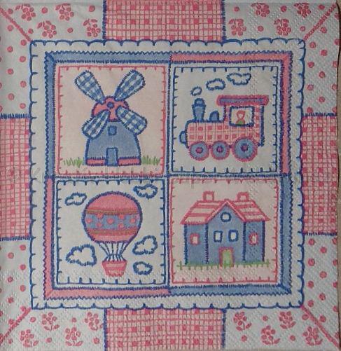 Szalvéta - patchwork mintás