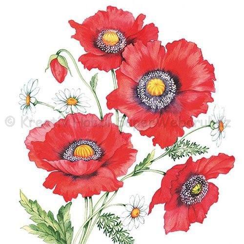 Szalvéta - pipacs - Poppy Scene