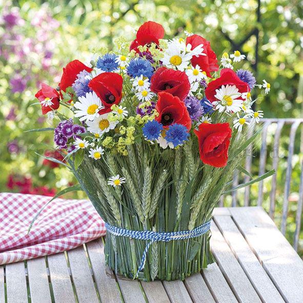 Szalvéta - pipacsos virágcsokor- Summer Bouquet