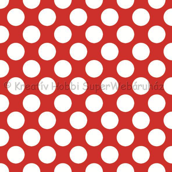Szalvéta - piros-fehér nagy pöttyös