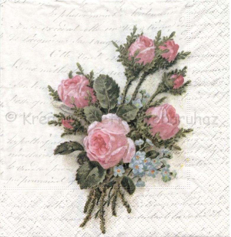 Szalvéta - rózsa csokor