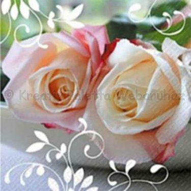 Szalvéta - rózsa és ornamentika