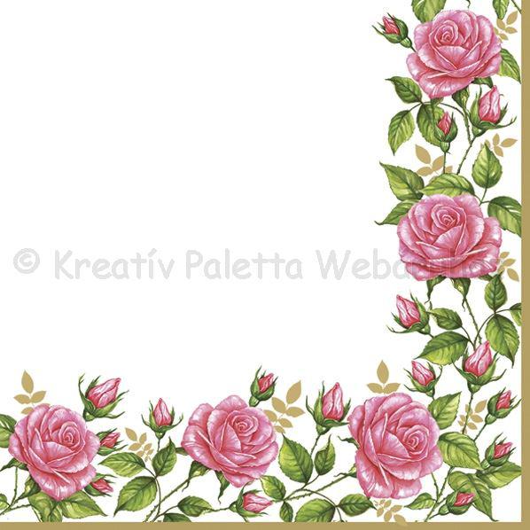 Szalvéta - rózsa girland