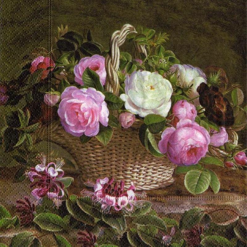 Szalvéta - rózsa, Old Elegant Roses