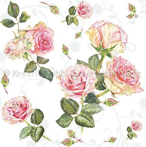 Szalvéta - rózsa - Rosie White