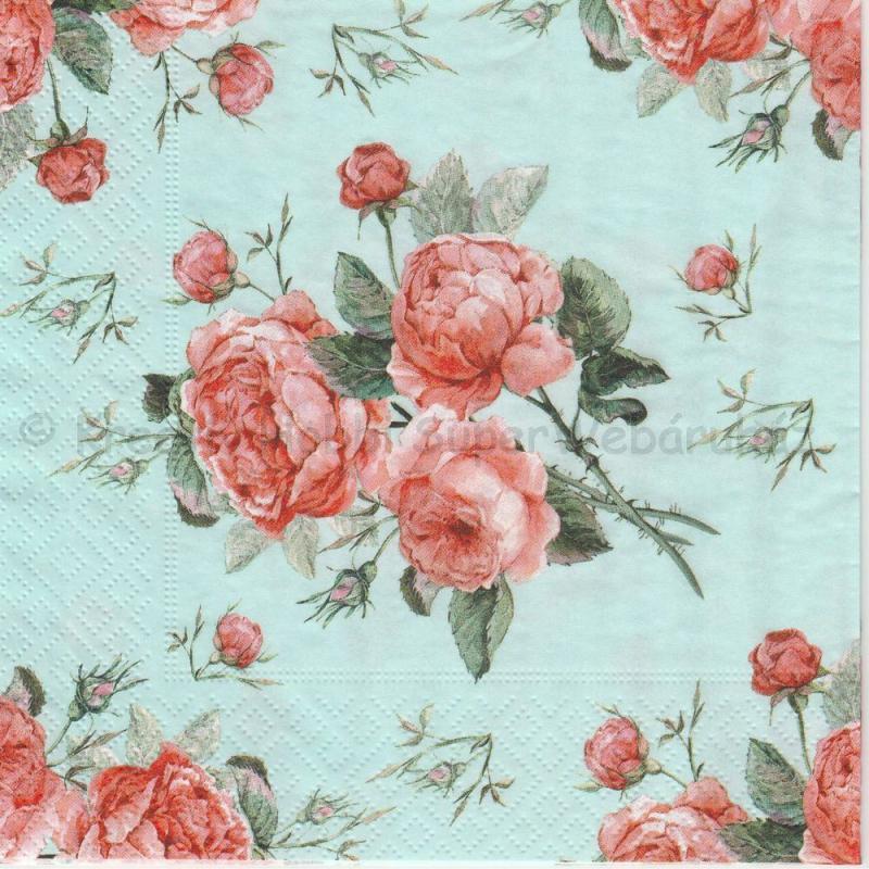 Szalvéta - rózsák - Biedermeier