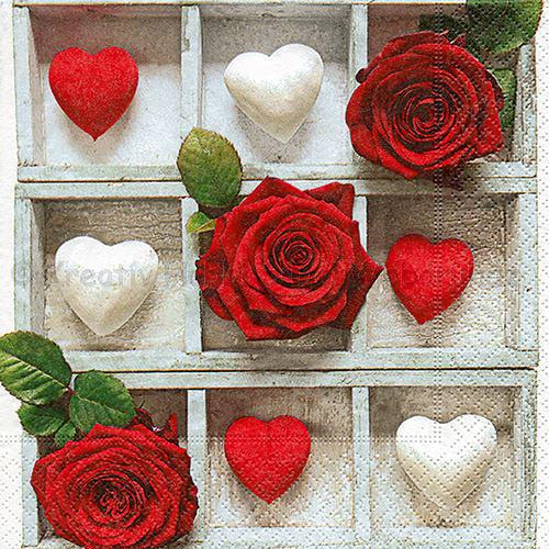 Szalvéta - rózsák és szívek - You are loved