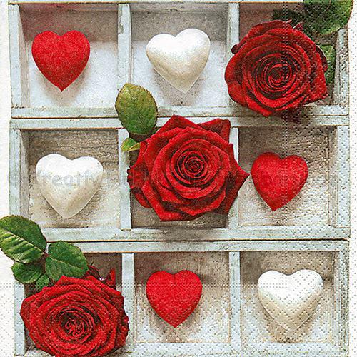 Szalvéta - rózsák és szívek - You are loved