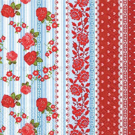 Szalvéta - szivek és rózsák