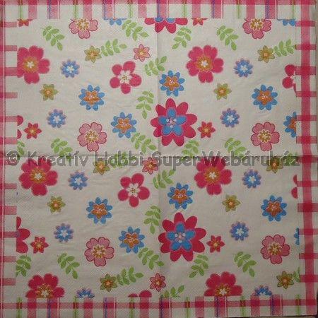 Szalvéta - tarka virágmotívum