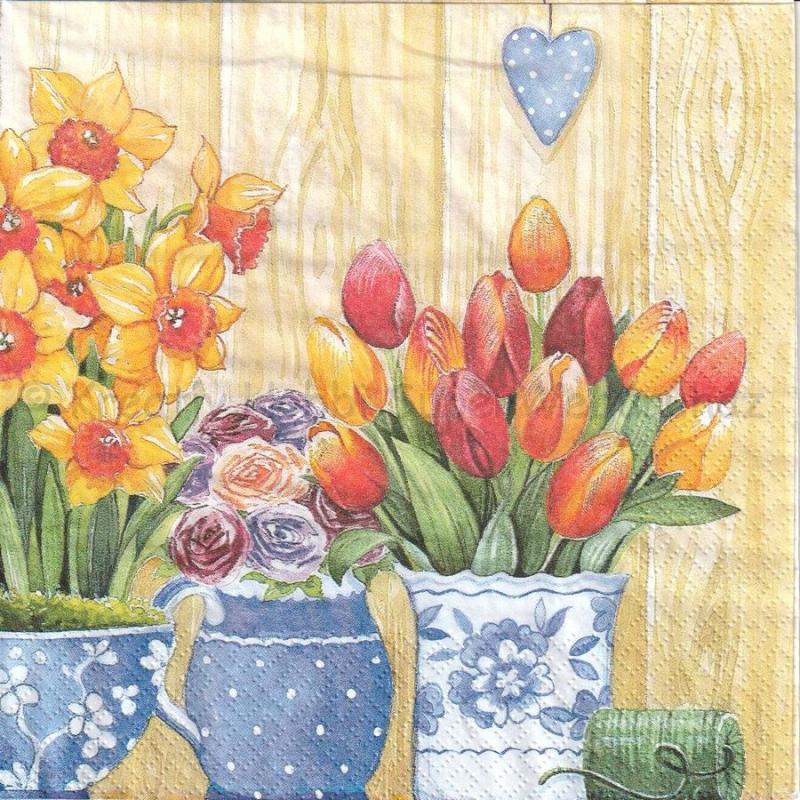 Szalvéta - tavaszi virágok