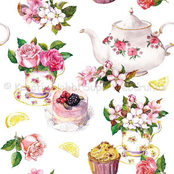 Szalvéta - teáscsésze virágos - Flower in Teacup