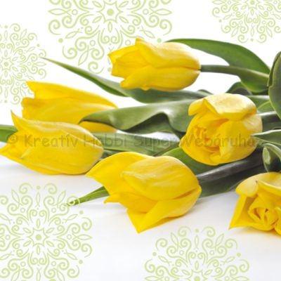 Szalvéta - tulipán, sárga - Yellow Tulips