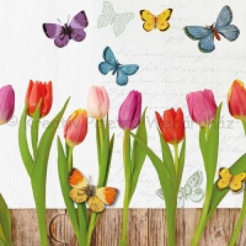 Szalvéta - tulipánok