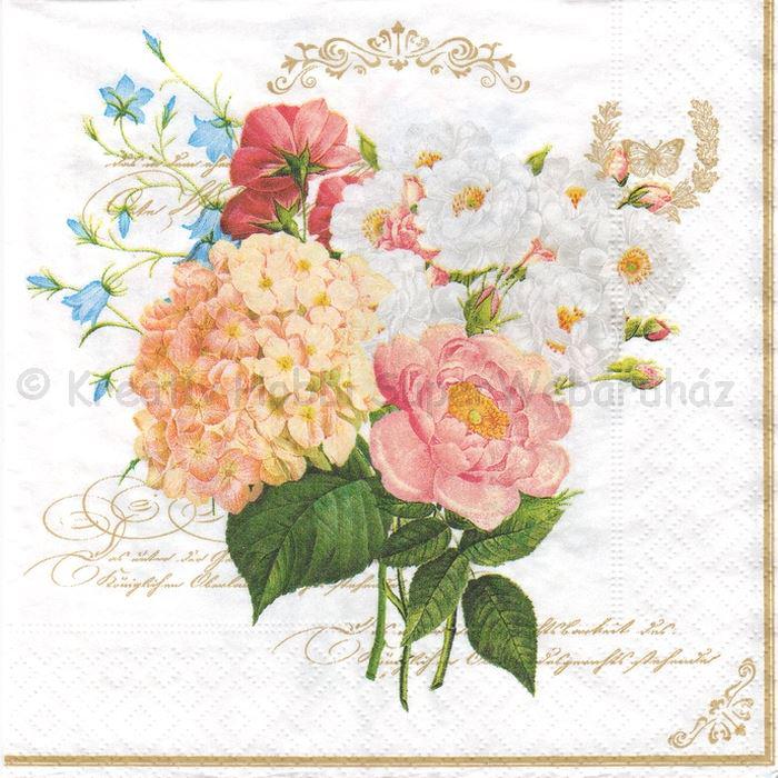 Szalvéta - virágcsokor 4 különböző - Flowers Bouquet